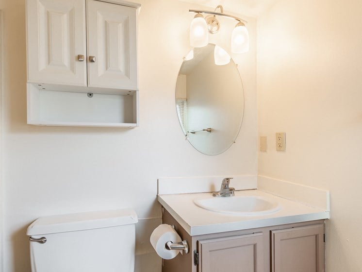 Updated Bathroom at Woodland Pointe Apartments and Townhomes, Integrity Realty, Kent